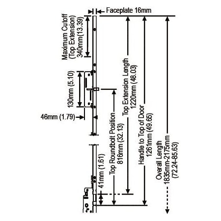 Strybuc Manual Top Round Bolt Ext 850-8778663